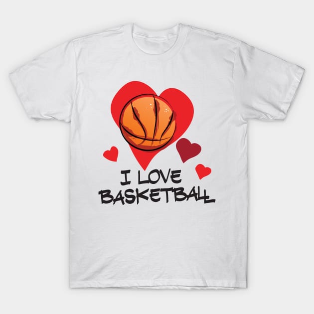 I Love Basketball T-Shirt by perrolin